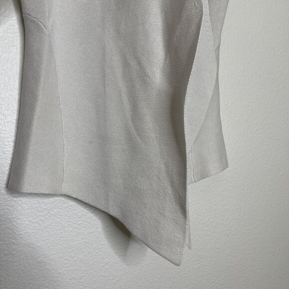 Eileen Fisher Vest Small Knit Open Front  Silk Cotton Oatmeal Beige Sleeveless - Picture 9 of 14